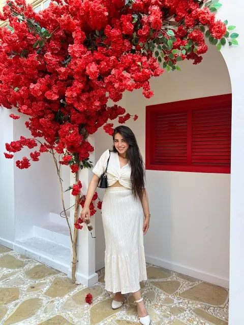 Ivory Twist-Front Blouse & Tiered Maxi Skirt Set