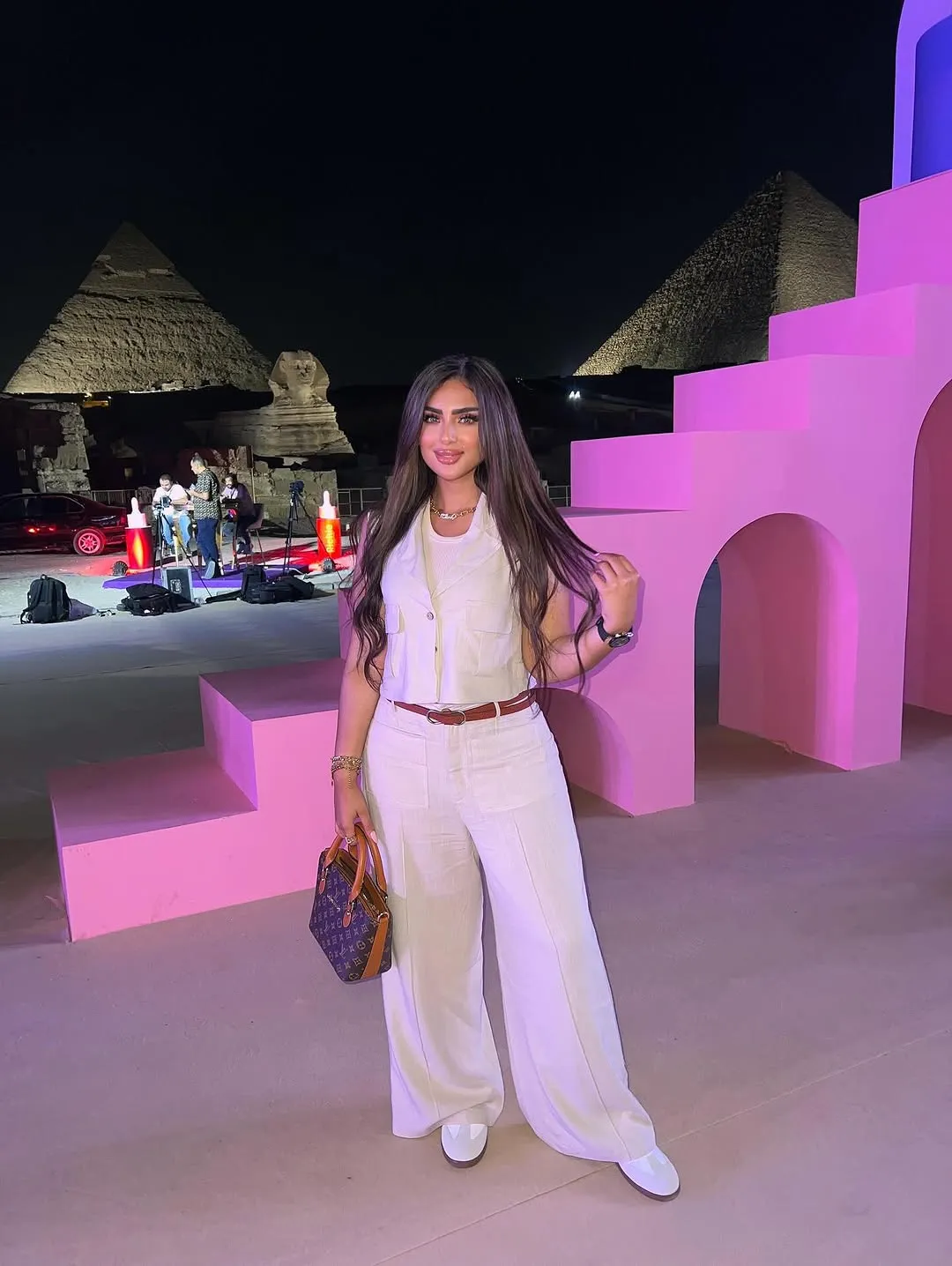 Ivory Linen Utility Vest & Wide-Leg Pants Set